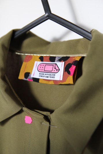 Close up of label from Pink Coat Club