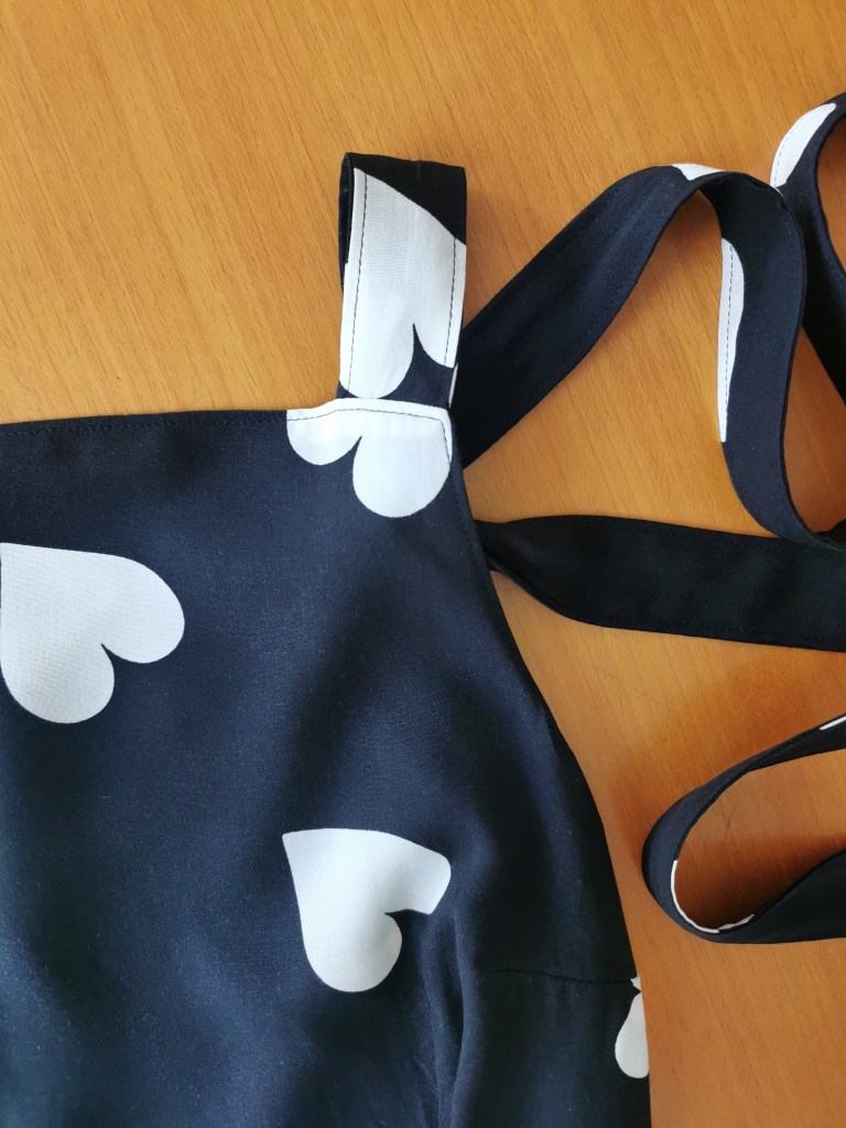 Edge stitching around the straps and bodice of the By Hand London Flora Dress